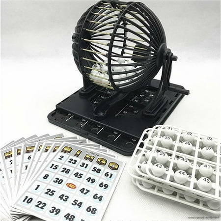 

Deluxe Bingo Lotto Machine Portable Bingo Chips For Home Entertainment Game