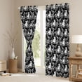 thumbnail image 3 of Feelyou Boho Damask Black Out Curtains, Tribal Gothic Cat Curtains Pack of 2 (42x63 Each), 3 of 6