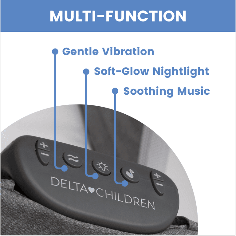 Delta Children TravelMate Compact Fold Bassinet Features Lights