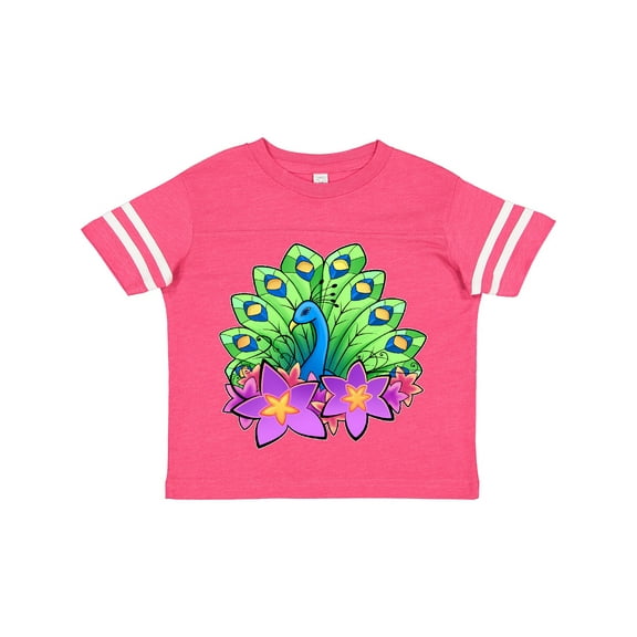 Inktastic Peacock and Flowers Boys or Girls Toddler T-Shirt