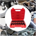 thumbnail image 2 of Dwellnix 15 pieces 3 8 Universal Joint Swivel Socket Set Black CR MO Material, 2 of 7