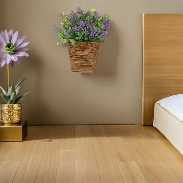 WEUVEB De Puerta Con Cesta De Rattan Y Artificiales Moradas