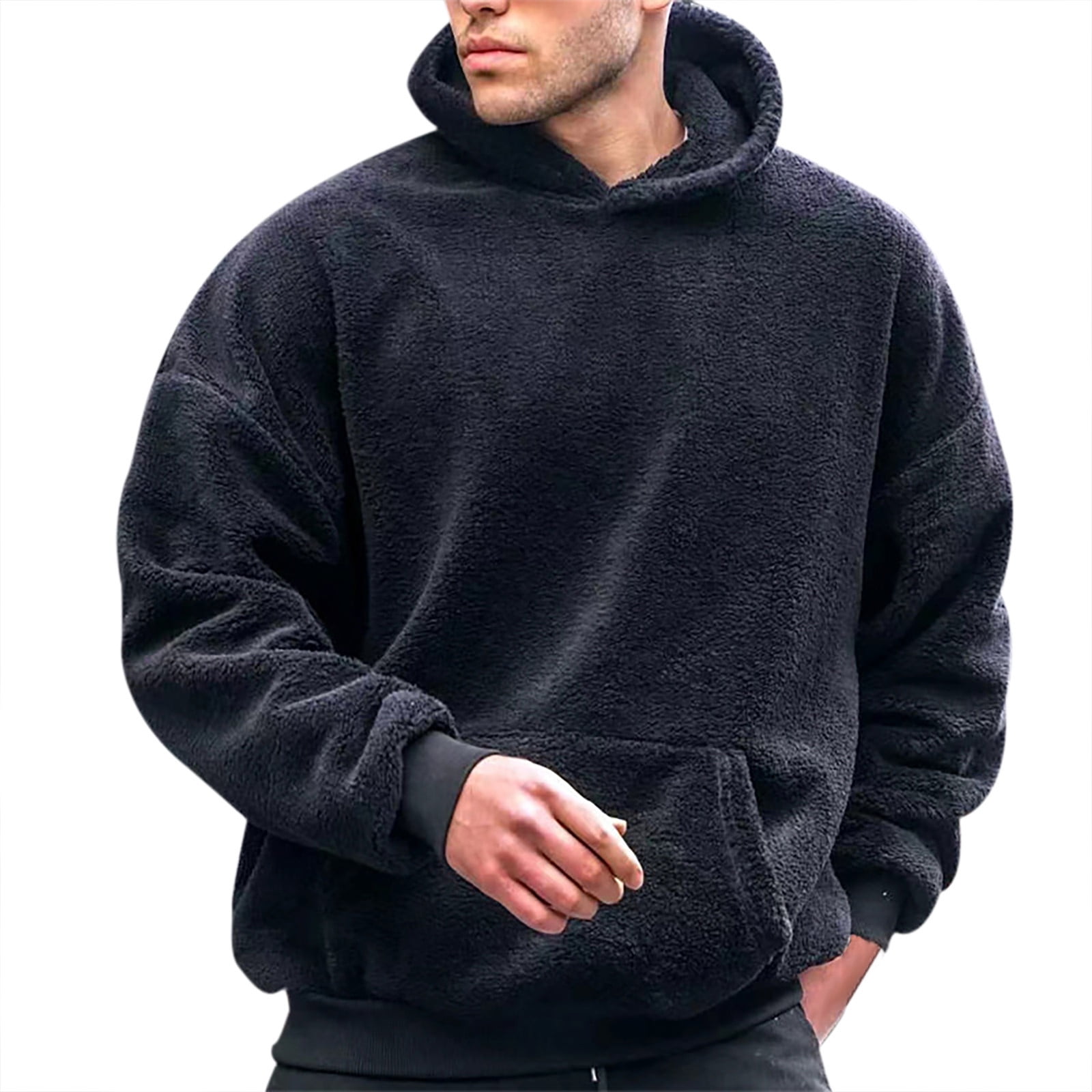 nsendm Mens Sweatshirt Blank Sweatshirts Unisex Men s Fall Winter Leisure Travel Outdoor Sports Solid Color Hooded Long Men Hoodies Adult Male Sweatshirt Black Size 3XL Walmart