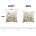 thumbnail image 4 of Spring Flower Pillow Covers 16 X 16 Inch Set of 2, Sage Green Leaves Floral Throw Pillow Covers Wildflower Herbs Plant Outdoor Farmhouse Decorative Pillows for Couch Sofa Home, 4 of 6