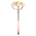 thumbnail image 3 of 0.755 ct Pear Cut Simulated Yellow Diamond with Simulated Diamond Halo Accents 18K Rose Gold Womens Engagement Ring, 3 of 5