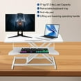 thumbnail image 6 of HomePerch 32" Height Adjustable Standing Desk Converter with Wide Keyboard Tray, Sit to Stand Riser for Dual Monitors and Laptop, White, 6 of 12