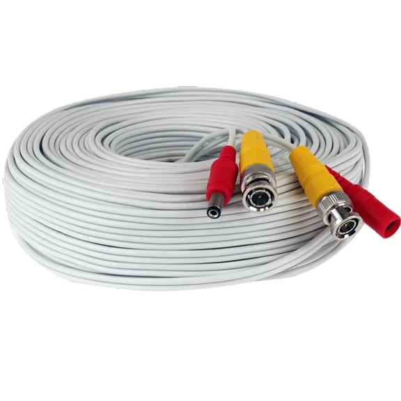 100 Foot Combo Cctv Coaxial White Cable