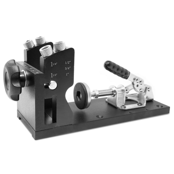 WEN Metal Pocket Hole Jig Kit with LBase, Step Drill Bit, and Self