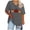 Gray, variant on Womens Plus Size V Neck T Shirts Thanksgiving Shirts Pumpkin Graphic Print T-Shirt Casual Short Sleeve Tee Tops Dark Gray