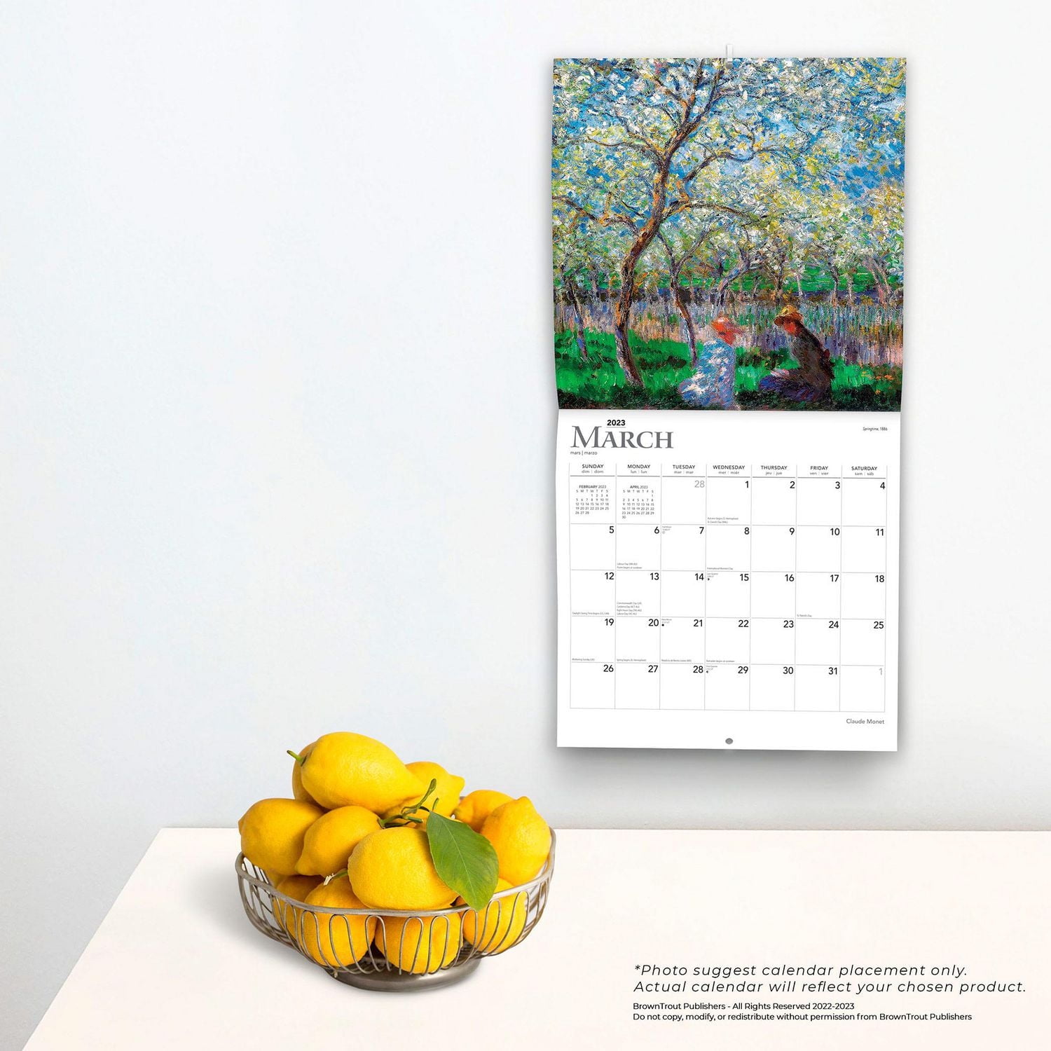 Claude Monet | 2023 12x24 Inch Square Wall Calendar