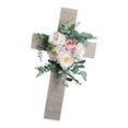 thumbnail image 3 of Corona de cruz de Pascua, corona de flores artificiales de primavera, letrero de puerta con hojas para fiestas, celebraciones de inauguración de, 3 of 9