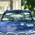thumbnail image 4 of Qxltty Large White Roses Pattern Car Windshield Sunshades Foldable UV Rays Sun Visor Protector Keep Your Vehicle Cool 57×31.5in, 4 of 8