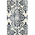 thumbnail image 2 of Safavieh Dip Dye Beaumont Distressed Wool Area Rug, Ivory/Navy, 3' x 5', 2 of 11
