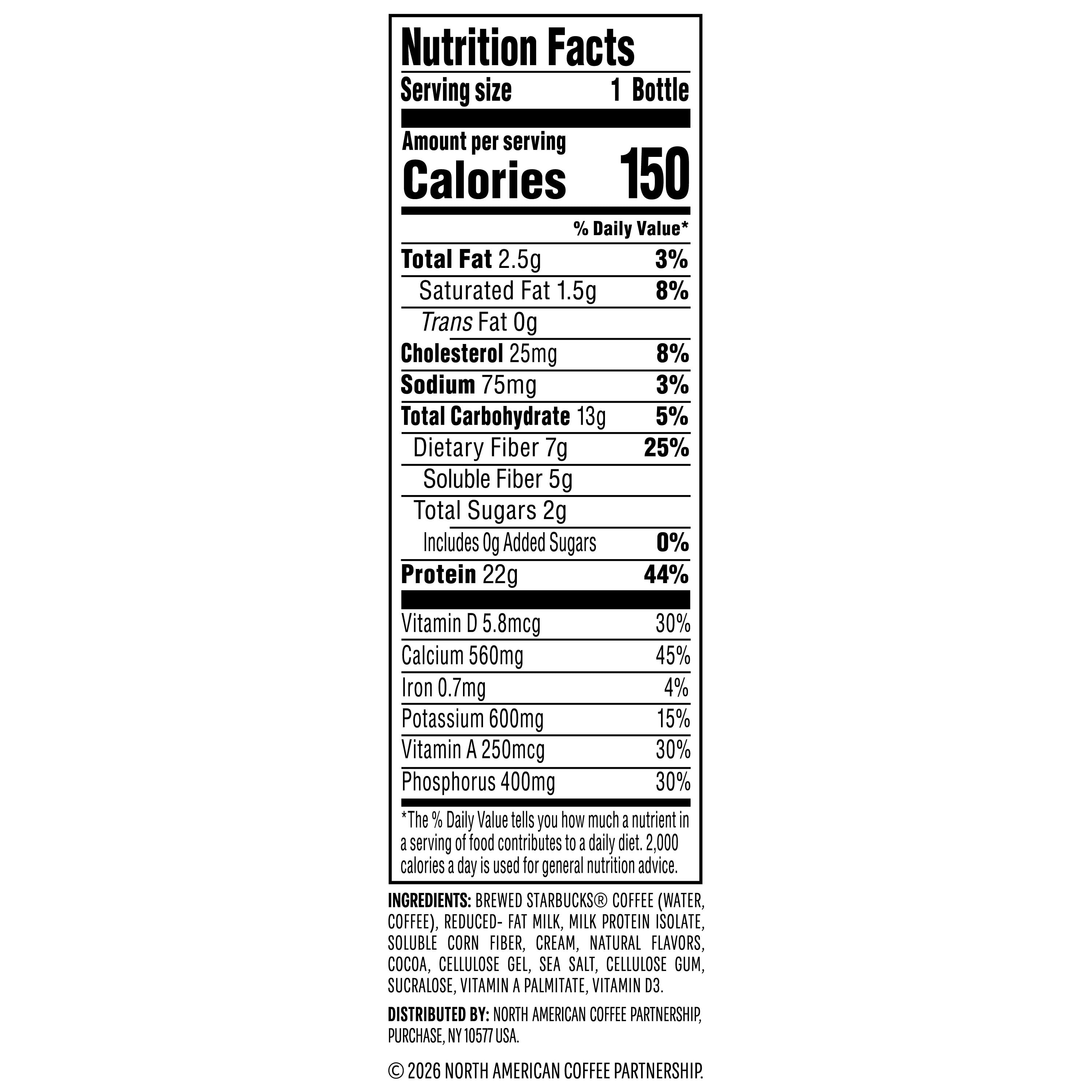 Starbucks Coffee & Protein, Classic Mocha, 12 fl oz Bottles, (12 Pack) High Protein Iced Coffee​