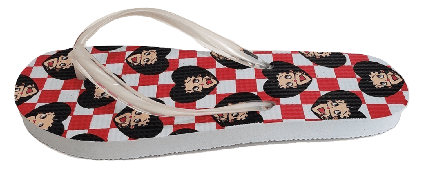 Betty Boop Women's Flip Flop Sandals - Comfortable Heart Design Slides For Summer