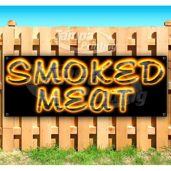 Smoked Meat 13 oz Vinyl Banner With Metal Grommets
