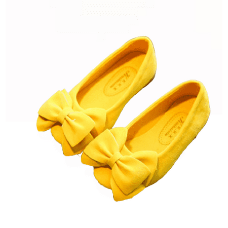 

Childs Princess Flat Shoes Solid Color Casual Big Mouth Pedal Bow Decoration Fashion Sandals