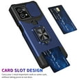 thumbnail image 4 of Heavy Duty Case for Motorola Moto G Stylus 5G 2023 with Camera Lens Sliding Cover Card Holder, Rugged Protection Shockproof Phone Cover with Rotate Ring Holder Stand Magnetic Car Mount, Navy, 4 of 7