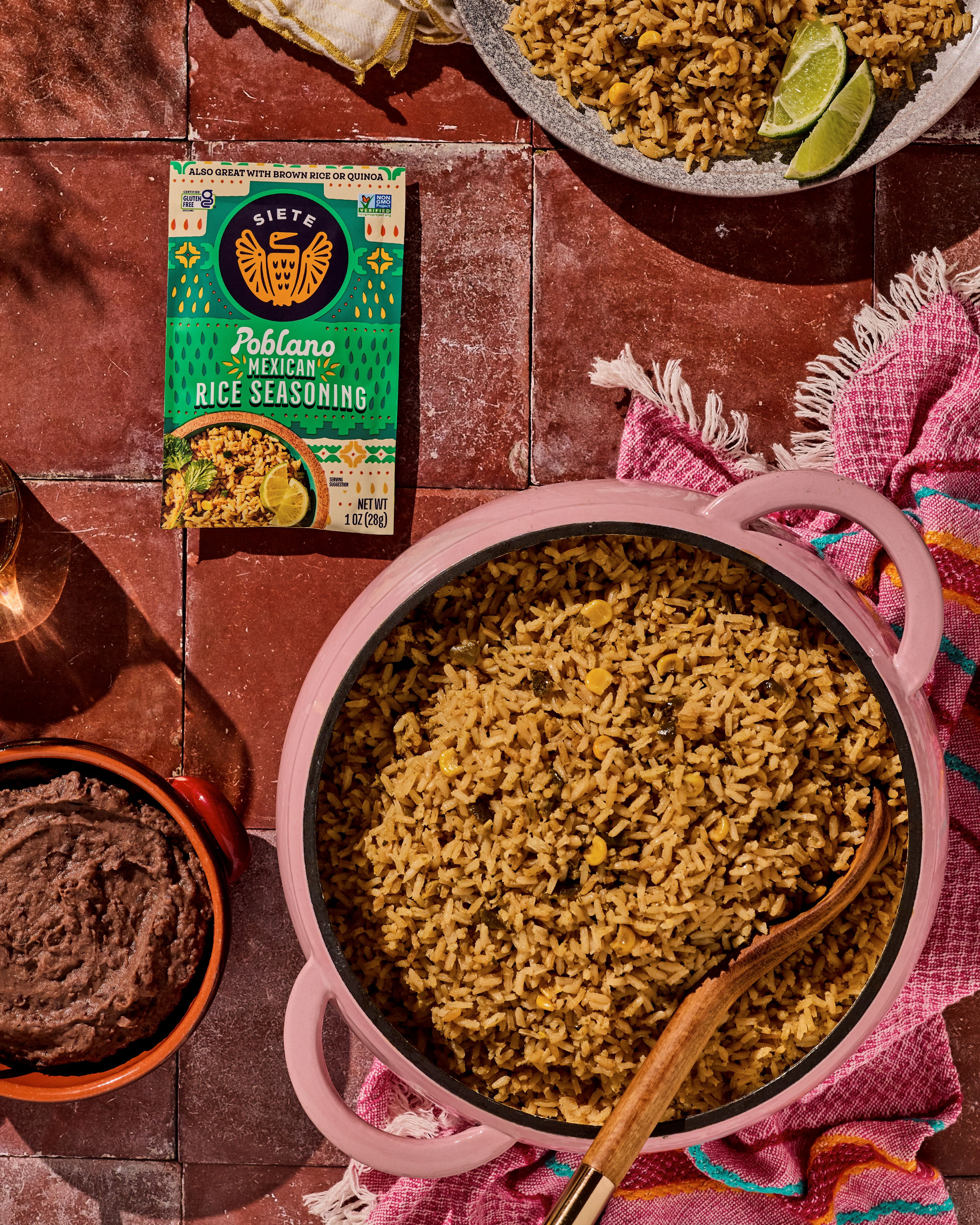 (2 pack) Siete Foods Poblano Mexican Rice Seasoning, Gluten Free, 1.01 oz