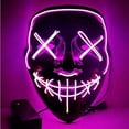 thumbnail image 2 of Tagital Halloween Mask LED Light Up Funny Masks The Purge Movie Scary Festival Costume, 2 of 4