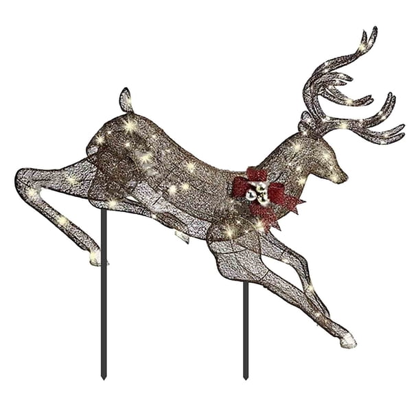 Adornos navideños colgantes, decoración navideña para exteriores, juego de tres ciervos luminosos, adornos de jardinería, decoración navideña para exteriores, adornos navideños, decoraciones navideñas