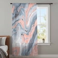 thumbnail image 4 of Orange Grey Marble Sheer Curtains 54 Inches Long, Modern Abstract Ombre Geometric Textured Light Filering Curtains, Breathable Simi Curtain Privacy Drapes for Kitchen Bathroom Small Window Treatment, 4 of 9