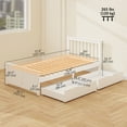 thumbnail image 3 of HOMCOM Wood Twin Bed Frame, Pine Platform Bed Frame with Drawers, White, 3 of 10