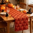 thumbnail image 5 of Thanksgiving Decorative Table Runner, Exquisite Embroidered Pumpkin Motif, Festive Table Banner, Elegant Dining Table Textile Ornament for Fall Harvest Holiday Home Tabletop Decoration, 5 of 7