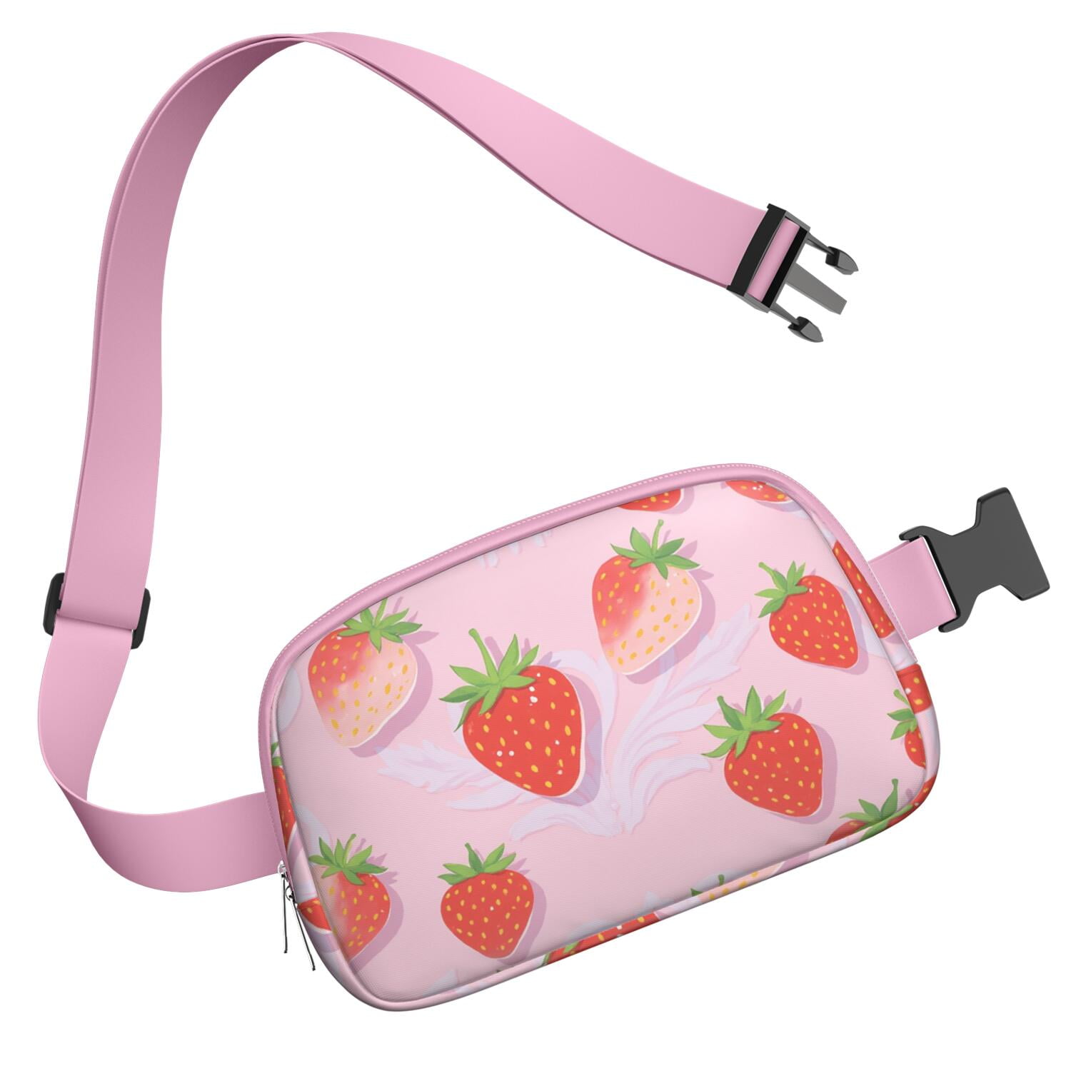 Waist Packs Bag Strawberry Fashion Belt Bag Small Cross Body Bags for Women Casual Waist Packs with Adjustable Strap Waterproof Belt Bag for Daily Leisure Music Festival/Event