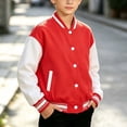 thumbnail image 6 of Lutiedan Kids Varsity Baseball Bomber Jacket Boys Girls Long Sleeve Button down Jackets Unisex School Uniform Jackets Size 1-15, 6 of 7