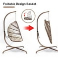 thumbnail image 6 of RADIATA Hanging Egg Chair with Stand, Outdoor Indoor Wicker Swing Chair with Cushions, 350lbs Capacity Patio Hammock Chair for Backyard, Balcony, Brown, 6 of 9