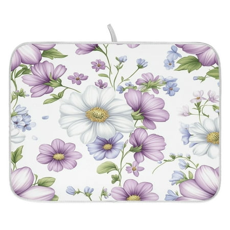 

Blossoming Flower Dish Drying Mat for Kitchen Quick Drying Absorbent Soft Durable 16 x 18