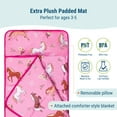 thumbnail image 3 of Wildkin Day2Day Nap Mat for Toddler Boys and Girls, Daycare and Preschool, Roll-up Design (Wild Horses Pink), 3 of 7