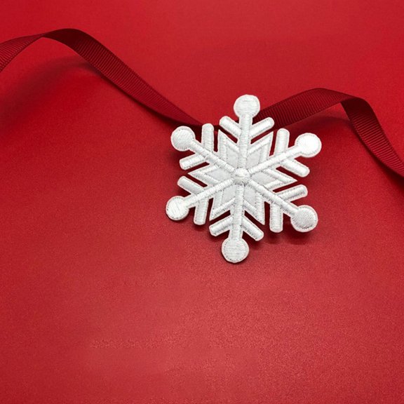 HONITANO Snowflake Iron On Patches for Clothing Made of Artificial Silk White Color Great for DIY Clothes Repair and Decoration 10 Pieces