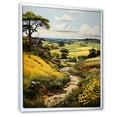 thumbnail image 2 of Designart "Countryside Green And Yellow Reverie horizon V" Landscape & Nature Floater Framed Wall Art Living Room, 2 of 7
