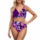thumbnail image 2 of Trajes de baño Amzcrzy Tankini para mujer, trajes de baño, bikini con control de abdomen para mujer, talla grande, dos piezas, floral, cintura alta, conjunto de traje de baño morado, 3XL, 2 of 5