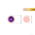 thumbnail image 5 of Angara Necklace - Natural Round Amethyst Solitaire Pendant Necklace in 14K Rose Gold for Women (Size-5mm) | February Birthstone Jewelry, Birthday, Anniversary, Christmas, Jewelry Gift for Women, 5 of 10