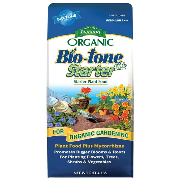 Espoma Organic Bio-tone Starter Plus 4-3-3 Natural Starter Plant Food with Endo & Ecto Mycorrhizae, 4lb
