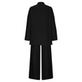 thumbnail image 4 of GILIGEGE Linen Sets for Women 2 Piece Summer 2 Piece Outfits Cotton Linen Sets Button Down Shirts and Drawstring Wide Leg Long Pants with Pockets Wide Leg Pants Tracksuit Lounge Matching Sets, 4 of 9