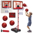 thumbnail image 1 of Canasta de baloncesto GMAOPHY para niños, altura ajustable de 1,07 a 1,88 m con LED, 1 of 7