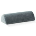 thumbnail image 3 of Half Moon Memory Foam Pillow, Semi-Roll Lumbar Support for Legs, Knees, Back and Head During Sleep - Gray Velour Cover - 17" x 5", 3 of 6