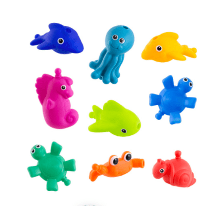 Sassy Snap & Squirt Sea Creatures Bath Toy, 9 Pack