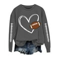 thumbnail image 2 of Gray Sweatshirt for Women Football Sweatshirts for Women Cute Baseball Graphic Print Crewneck Long Sleeve Shirts Fall Winter Pullover Sweatshirts Women Fall Clothes, 2 of 4