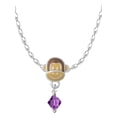 thumbnail image 1 of Delight Jewelry February - Purple Crystal Bicone Mia Monkey Charm Necklace, 1 of 4