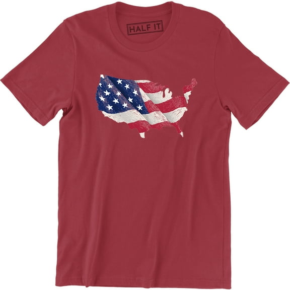 USA Map Flag U.S.A. Ameican Flag United States 4 Colors To Choose Mens T-Shirt