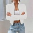 thumbnail image 2 of XPMWRP Women's Zip Up Cardigan Cropped Turtleneck Sweater Long Sleeve Ribbed Knit Open Front Collared Jackets White XL, 2 of 8