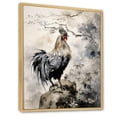 thumbnail image 2 of Designart "Rooster Sumi Asian Painting I" Asian Floater Framed Canvas Wall Art, 2 of 7