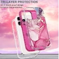 thumbnail image 2 of for iPhone 16 Pro Max Case, Marble Pattern 3 in 1 Heavy Duty Full Body Shockproof Hard PC+Soft Silicone Drop Protective Luxury Women Phone Cover for iPhone 16 Pro Max (Hot Pink), 2 of 17