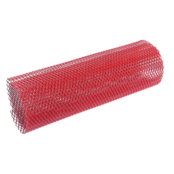 Universal Car Grille Mesh Sheet 40x13 Inch Automotive Tuning Grille Net 12x6mm Diamond Shape Red