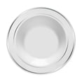 thumbnail image 3 of Smarty 12 oz. White w/ Silver Edge Rim Disposable Plastic Soup Bowls 120ct, 3 of 6
